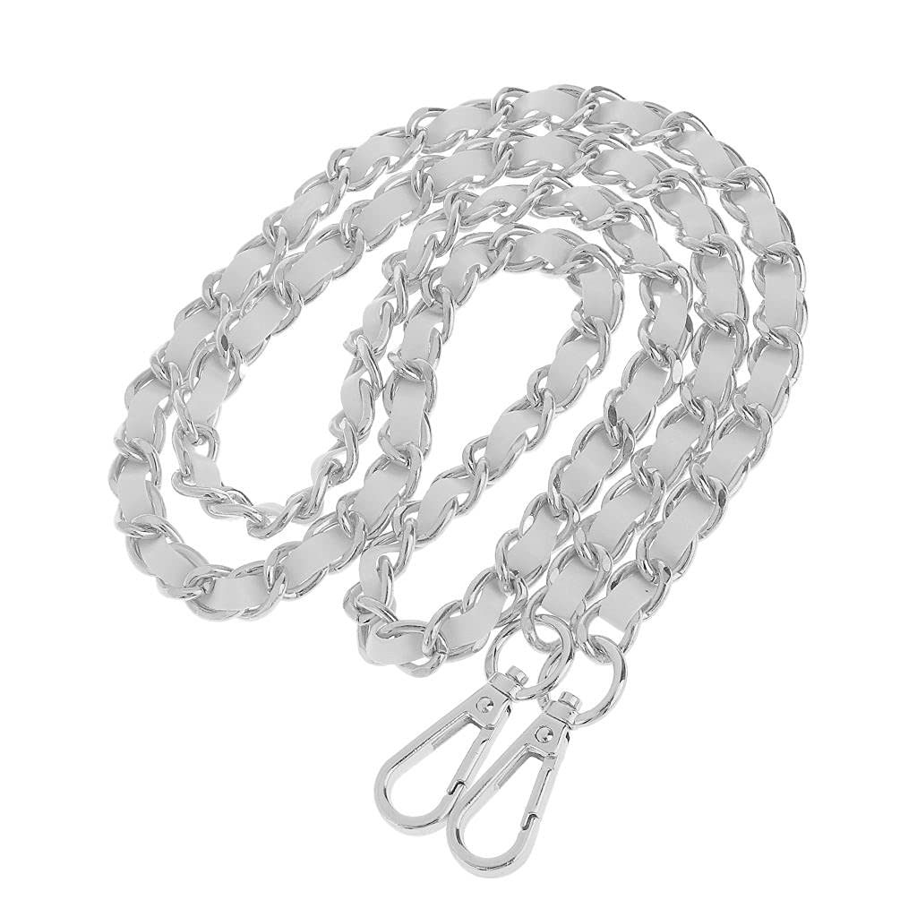 Gcljlmy Ersatz Kette Schulterriemen Schultergurt Taschenriemen Trageriemen Taschengurt Tragegurt Lederriemen, Silber + Weiß Gcljlmy Ersatz Kette Schulterriemen Schultergurt Taschenriemen Trageriemen Taschengurt Tragegurt Lederriemen, Silber + Weiß von Gcljlmy