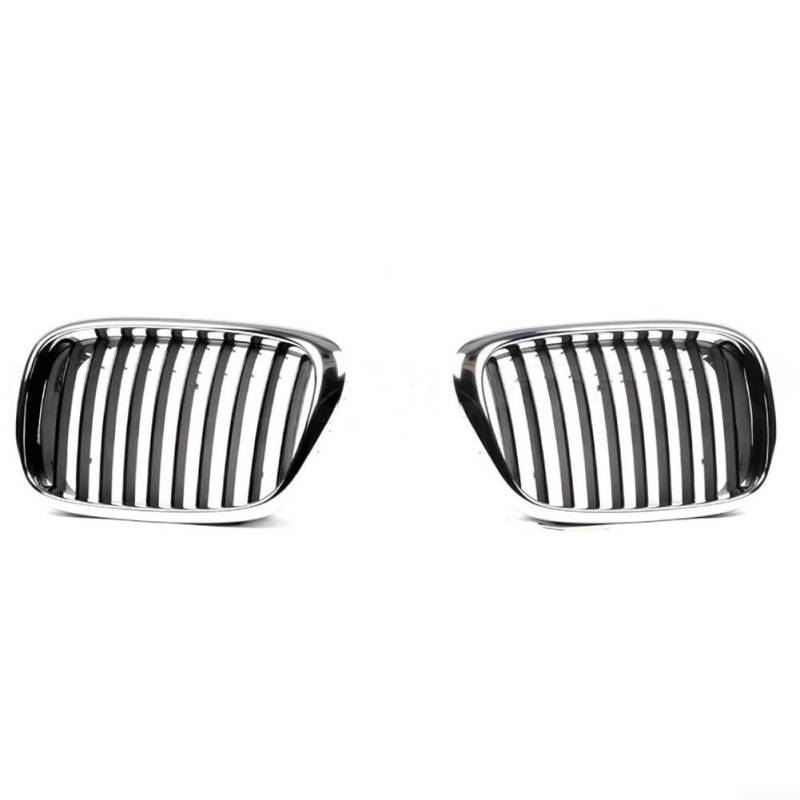 Gdfnmogo Kühlergrill vorne, für E39 525I 528I 530I 540I M5 1997–2003, Chrom, Schwarz, ABS, verbesserter Luftstrom, OEM 51137005837 51137005838 (Paar) von Gdfnmogo