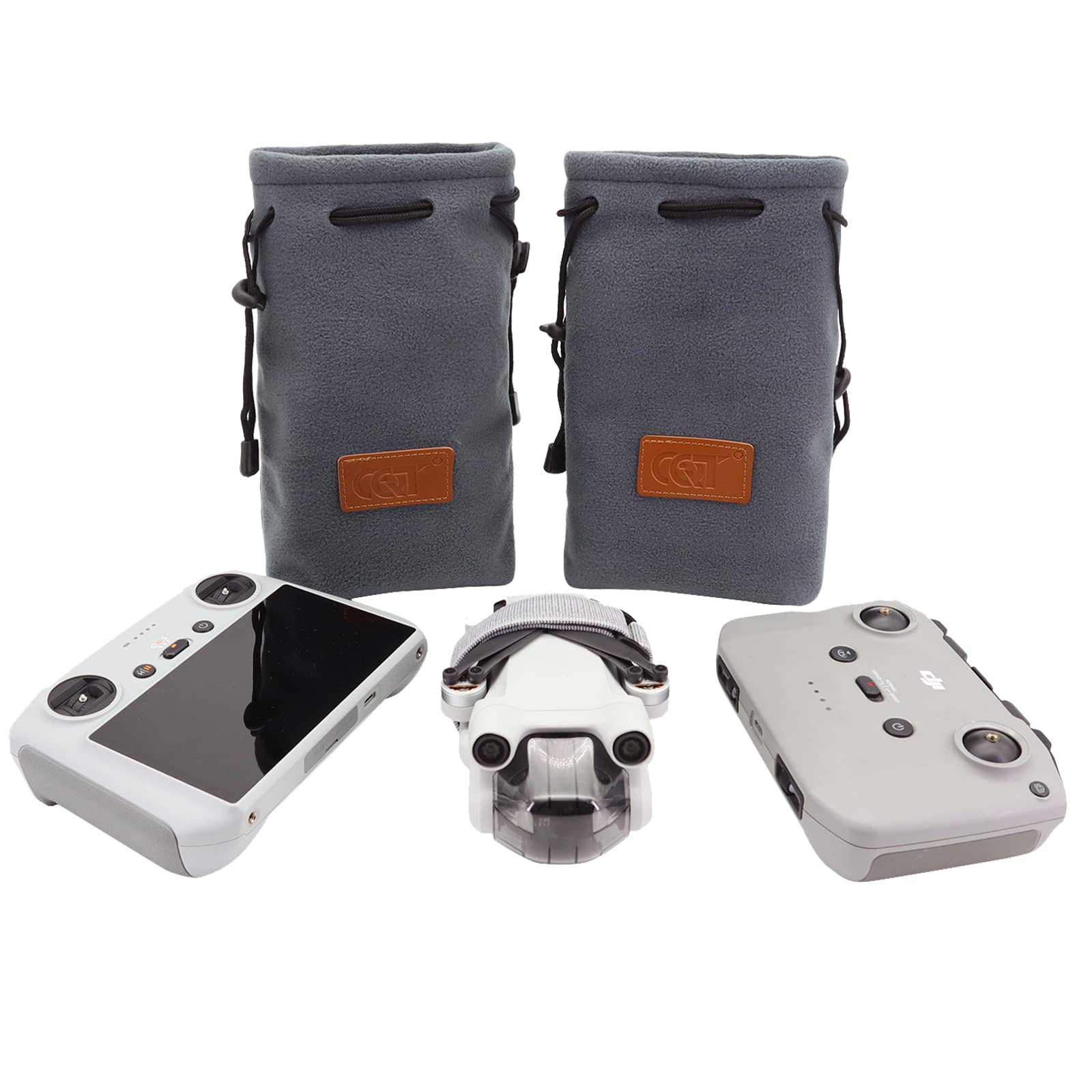 Mini3 Tragetasche, Kompakter Case für DJI Mini 3 Pro, Flanell-Tasche Organizer, Drohnenzubehör (2 Taschen (Körper + Fernbedienung)) von Gdraco