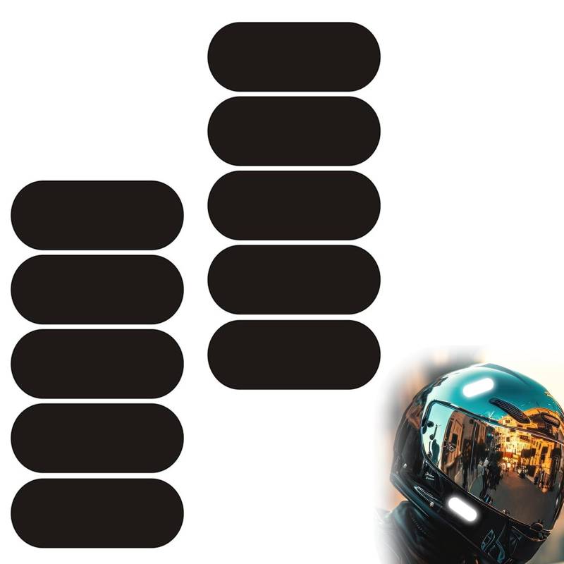 Geaanen 10 Stücke Reflektoren Aufkleber,Motorradhelm Aufkleber, Fahrrad Aufkleber,Reflektierende Aufkleber,Retro Reflektierende Aufkleber,Geeignet für Helme,Motorräder,Fahrzeuge Reflektor Aufkleber von Geaanen