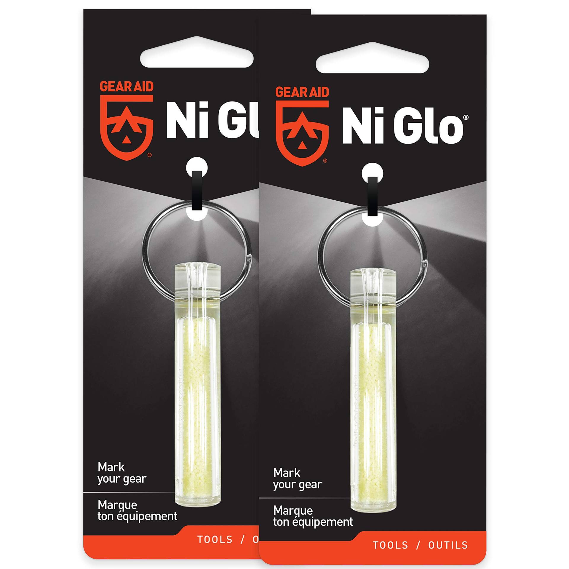 GEAR AID Ni Glo, leuchtender Schlüsselanhänger für Camping, Tauchen und Nachtangeln, transparent, 2 Stück GEAR AID Ni Glo, leuchtender Schlüsselanhänger für Camping, Tauchen und Nachtangeln, transparent, 2 Stück von Gear Aid