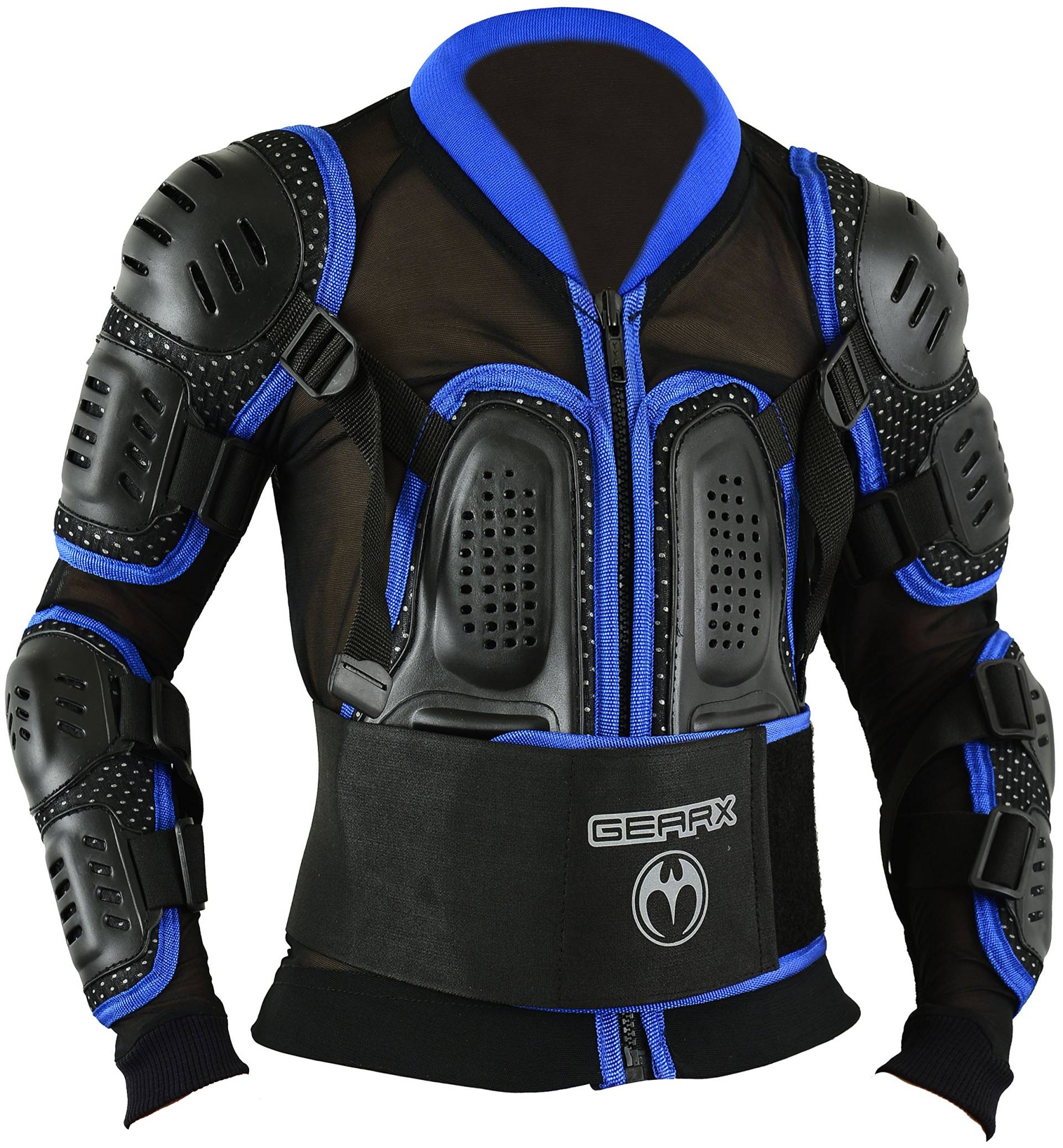 Kinder Motocross Rüstung Rücken Motorrad Schutz Jacke - Blau, XL von GEARX