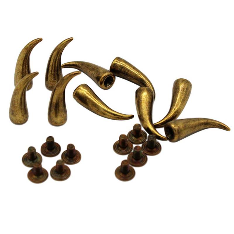 10 Sets gebogene kegelförmige Schraubnieten für DIY Lederhandwerk Punk Bronze von Geardeangloow