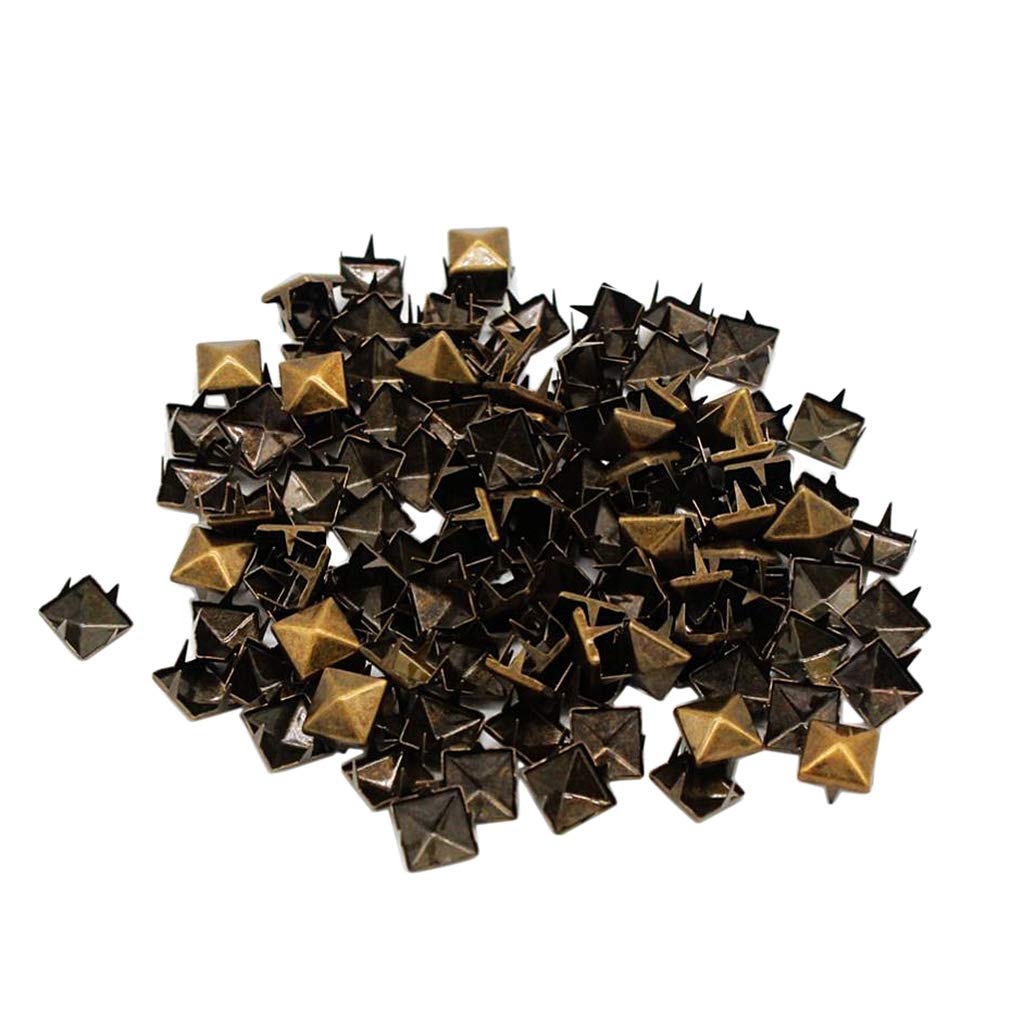 100 Sets Pyramiden-Nietbolzen, quadratisch, für Gürtel, Lederwaren, Bronze 100 Sets Pyramiden-Nietbolzen, quadratisch, für Gürtel, Lederwaren, Bronze von Geardeangloow
