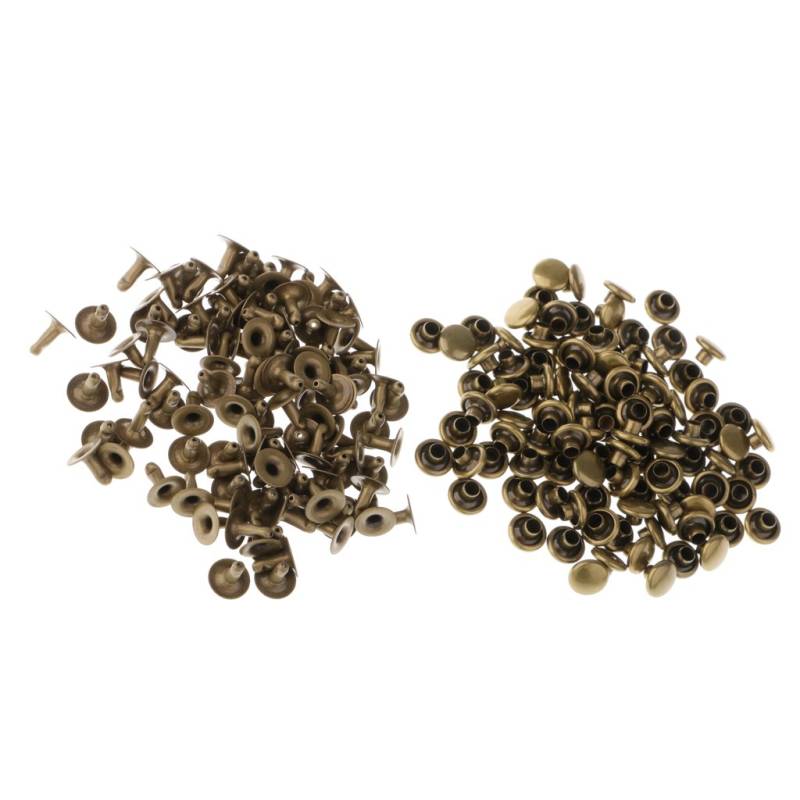 100 Stück Einzelkappen-Schnellnieten DIY Lederreparatur 6 x 6 mm Bronze von Geardeangloow