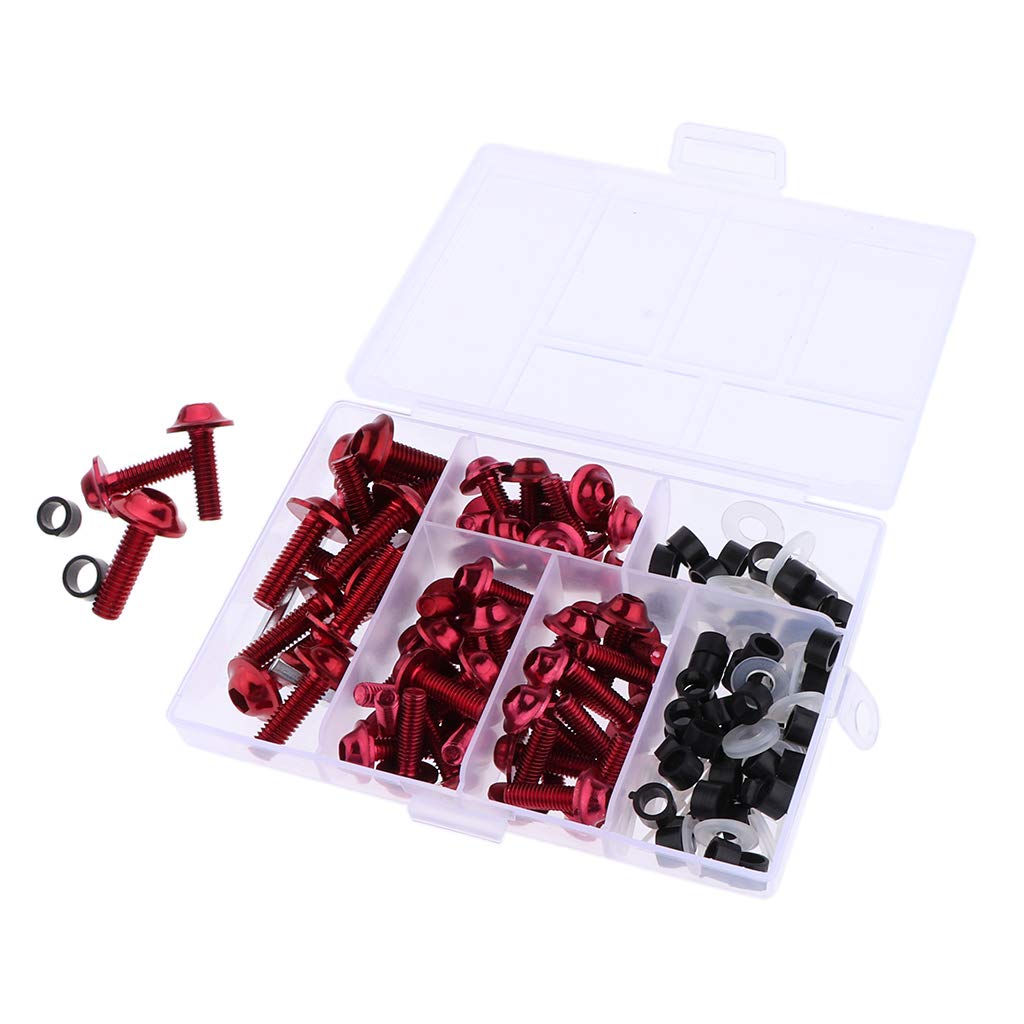 158 Stück Motorrad Komplette Verkleidung Bolzen Kit Befestigungsclips Schrauben Rot 158 Stück Motorrad Komplette Verkleidung Bolzen Kit Befestigungsclips Schrauben Rot von Geardeangloow