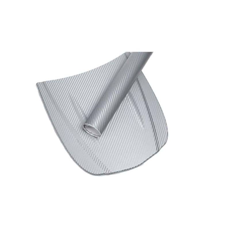 3D-Kohlefaser-Autofolie, selbstklebend, Auto-Folie, Aufkleber, Rolle, DIY-Aufkleber, Dekor, Hochglanz, wasserdicht, Silber von Geardeangloow