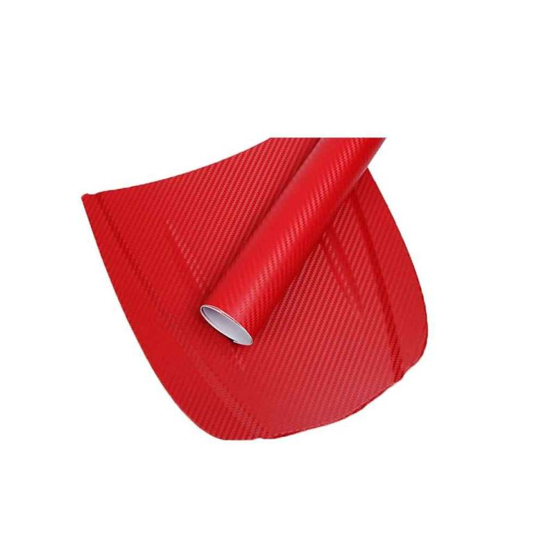 3D-Kohlefaser-Autofolie, selbstklebend, Autofolie, Aufkleber, Rolle, DIY-Aufkleber, Dekor, Hochglanz, wasserdicht, Rot von Geardeangloow