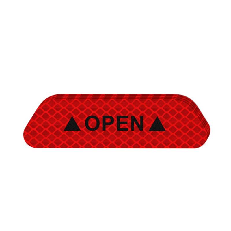 4 Stück/Set Autotüraufkleber Warnmarkierung Reflektierendes Klebeband Auto Außen Zubehör Offenes Schild Sicherheit Reflektierender Streifen, Rot von Geardeangloow