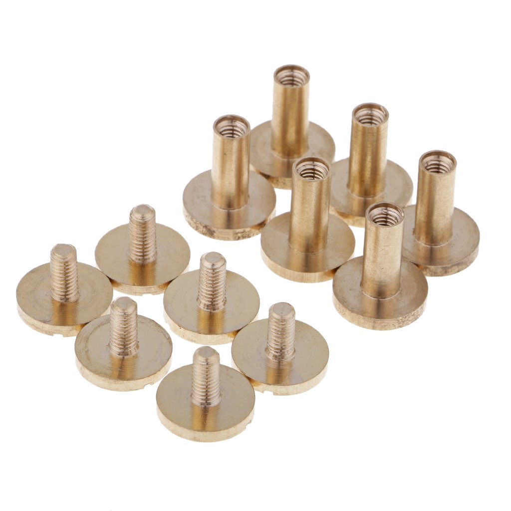 6 Sets runde Nietschrauben, Chicago-Schraube, Lederhandwerk, Gold, 10 mm 6 Sets runde Nietschrauben, Chicago-Schraube, Lederhandwerk, Gold, 10 mm von Geardeangloow