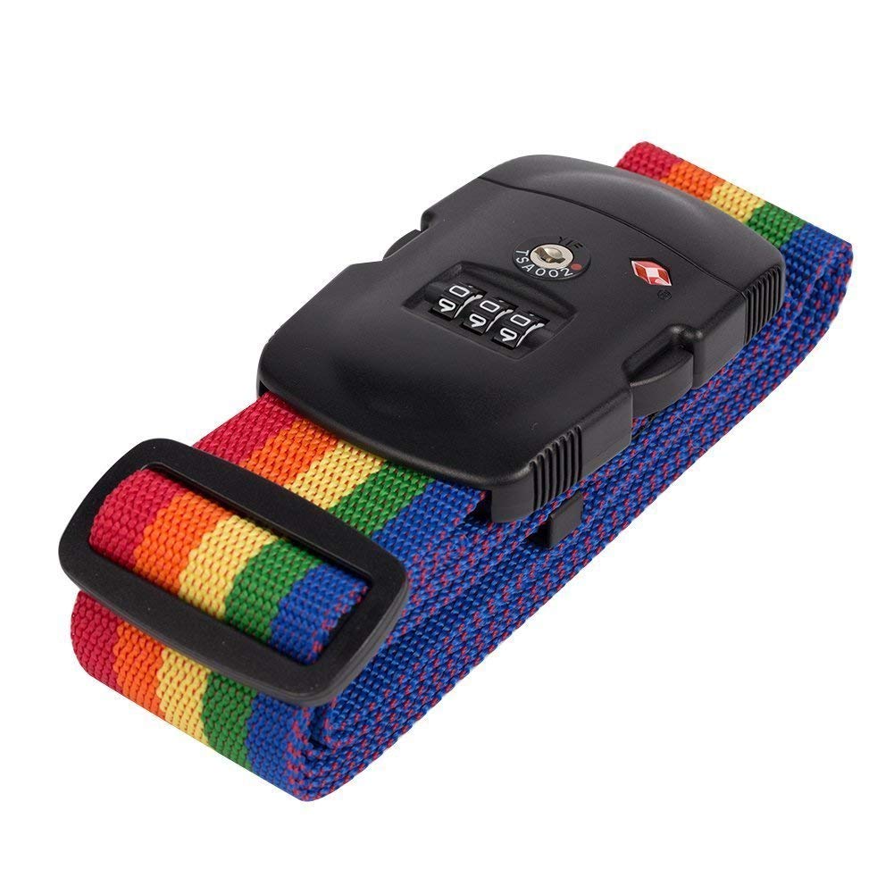 Gearmax TSA Sicherheit Reise Kombination 3 Koffer Gepäck Bag Code Lock TSA Norm Gepäck Strap (Regenbogen) von Gearmax