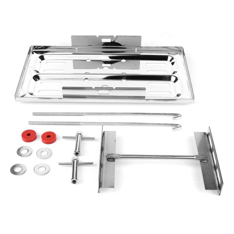 Gearwell -Batterie -Tabletthalter, Edelstahl universell kompatibel mit 7,5 x 13,25 Zoll, polierter Batterie -Haltedown -Kit von Gearwell