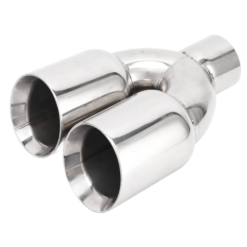 Gearwell Doppel-Auspuffblende, Auto-Endrohr, 63 x 89 mm, Edelstahl, zum Anschweißen, universelle Y-förmige Auspuffblende für Autos von Gearwell
