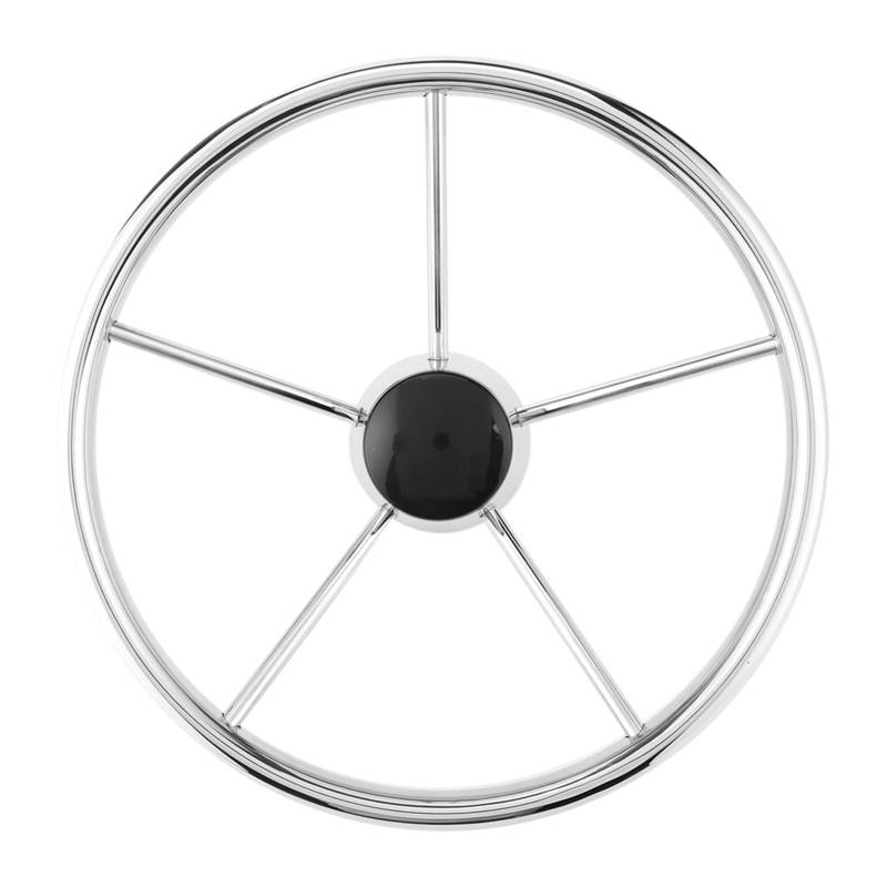 Gearwell-Lenkrad, 13-1 2 Zoll 5-Speichen-Edelstahl-Lenkrad, Marine-Lenkrad mit Spiegel polieren von Gearwell