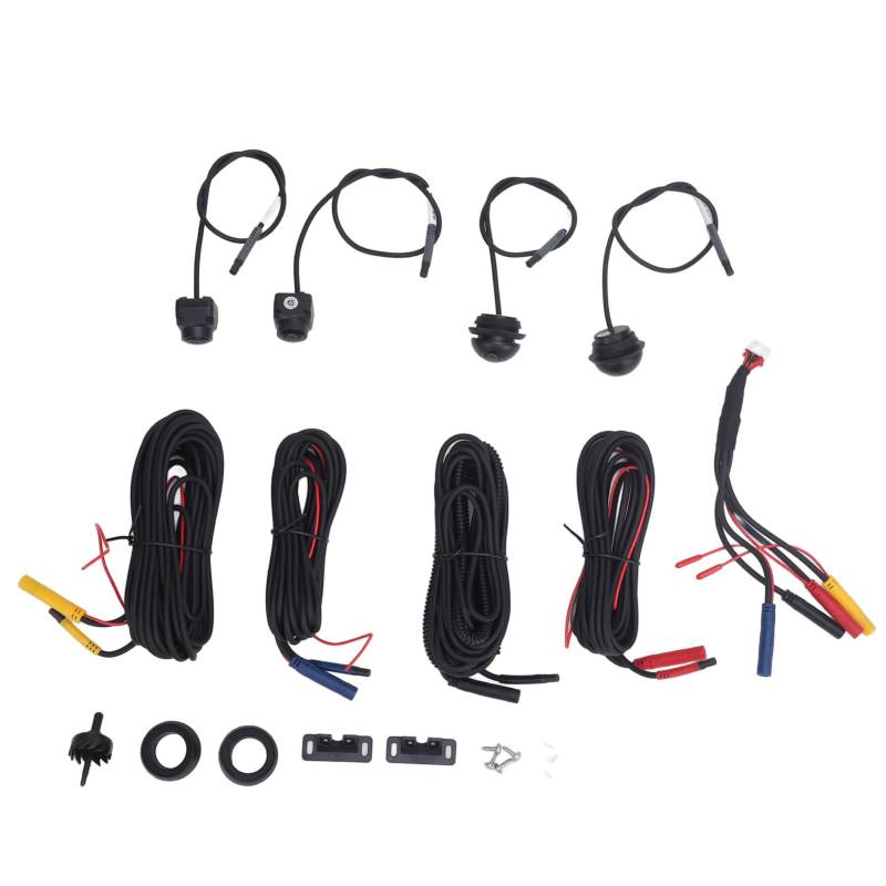 Gearwell Panoramic Camera System, 1080p 360 Ansicht Kamera Kit vorne nach hinten nach rechts kompatibel mit Android Car Center Control Display (2053A Chip + 6053A Lens) von Gearwell