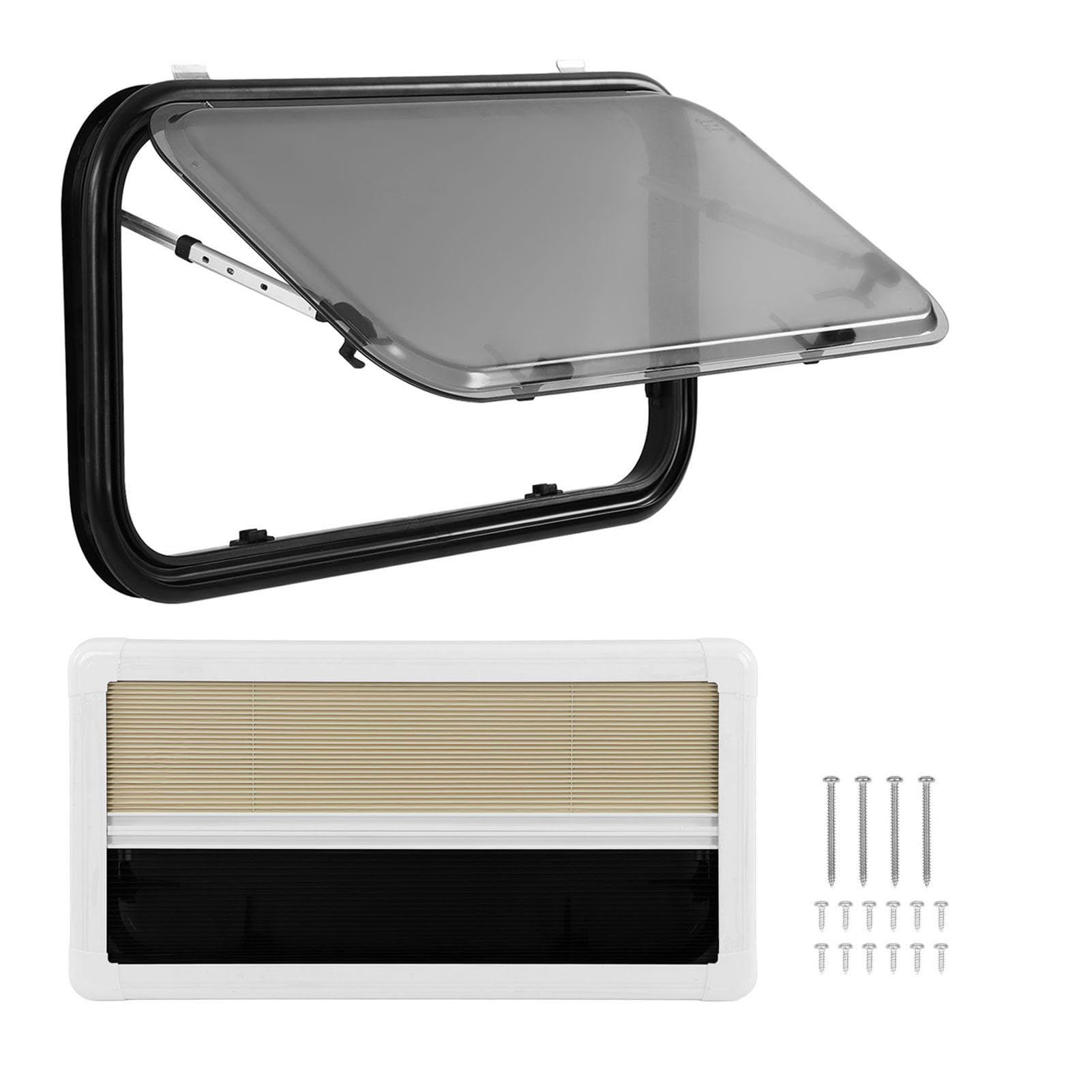 Gearwell RV Drücken aus dem Fenster, Ausgangsschluckbaugruppe mit Stützstange kompatibel mit 900 x 450 mm Öffnung, Doppelschicht Acrylglas RV Notfallfenster mit Vorhanginsektennetz Gearwell RV Drücken aus dem Fenster, Ausgangsschluckbaugruppe mit Stützstange kompatibel mit 900 x 450 mm Öffnung, Doppelschicht Acrylglas RV Notfallfenster mit Vorhanginsektennetz von Gearwell