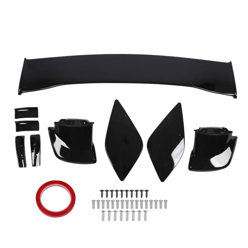 Gearwell Trunk Deckelflügel, Heck -Spoiler -Schwanzersatz -Ersatzkompatibel mit WRX STI 2015 bis 2021, Hochglanzer schwarzer Deckspoiler von Gearwell