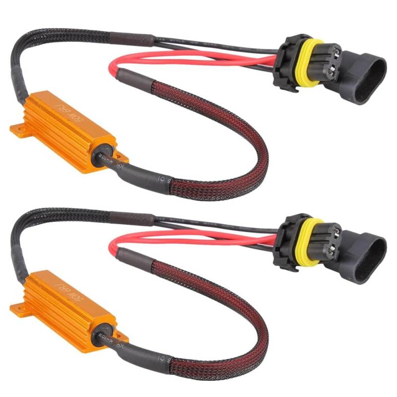 Gebildet 2 Sets 9005 HB3 H10/9006 HB4 9012 Scheinwerfer Fern-/Abblendlicht Nebelscheinwerferbirnen LED-Widerstandssatz Relais-Kabelbaumadapter Anti-Flimmer-Fehler-Decoder Warnunterdrücker（Y-057） von Gebildet