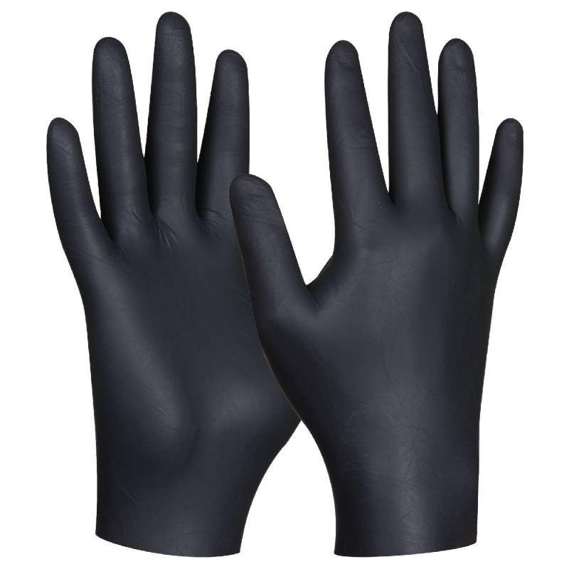 Gebol Black Nitril Ultra Strong puderfrei | 80 Stück | Größe S (Gr 7) | Premium Einweghandschuhe mit perfekter Passform | wasserfeste, praktische und langlebige Nitrilhandschuhe | für Damen | schwarz von Gebol