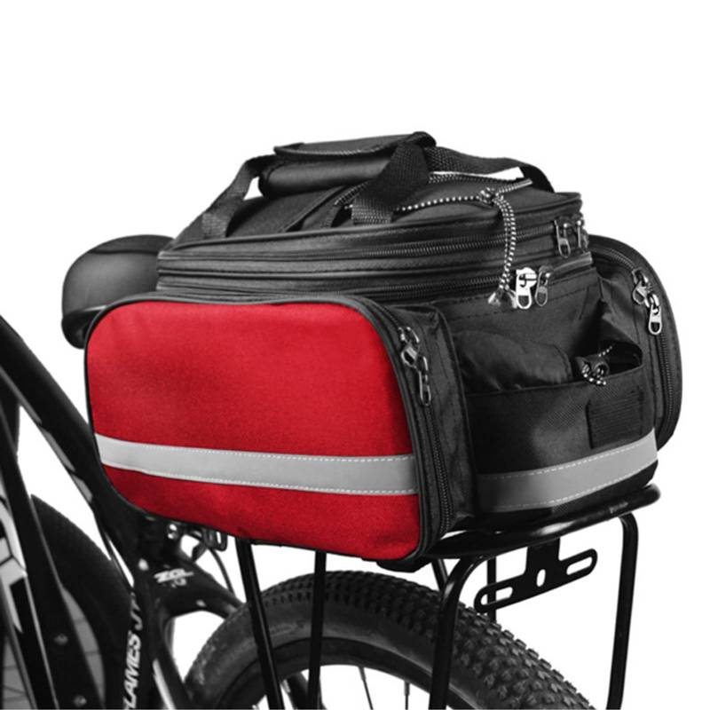 Gecheer Fahrrad Gepäckträgertasche Fahrrad Rücksitztasche Erweiterbar Fahrrad Gepäcktasche mit Regenschutz Reflektierende Hinter Gepäcktasche Fahrrad Aufbewahrungstasche Wasserdicht Rücksitztasche von Gecheer