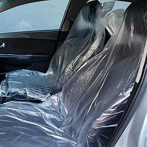 100 STK Einweg Plastik Autositzabdeckungen Ultra Dicke Auto Reparatur Kunststoff Sitzabdeckung oder Getriebeabdeckung Transparent Anti Schmutzig Fahrzeugsitzschutz Mechaniker Valet Rolle (100pcs) von Gehanico