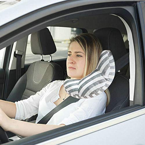 Gurtpolster Befestigung Kopfband Auto Schlafkissen Reise Nackenkissen Nackenhörnchen Sicherheitsgurt Auto Sitz Kopfkissen Gürtel Pillow Schulterschutz Maschinenwaschbar (Weiß) von Gehanico