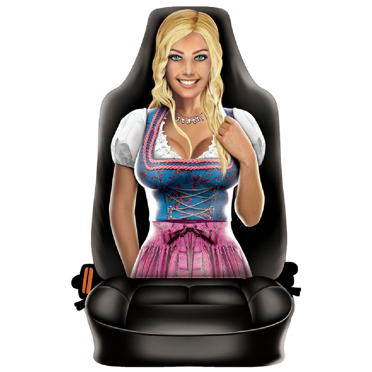 Geile-Fun-T-Shirts Autositzbezug Sexy Frau in Tracht Beifahrer Schonbezug Auto Sitzbezug geil Bedruckt und für Seitenairbag geeignet von Geile-Fun-T-Shirts