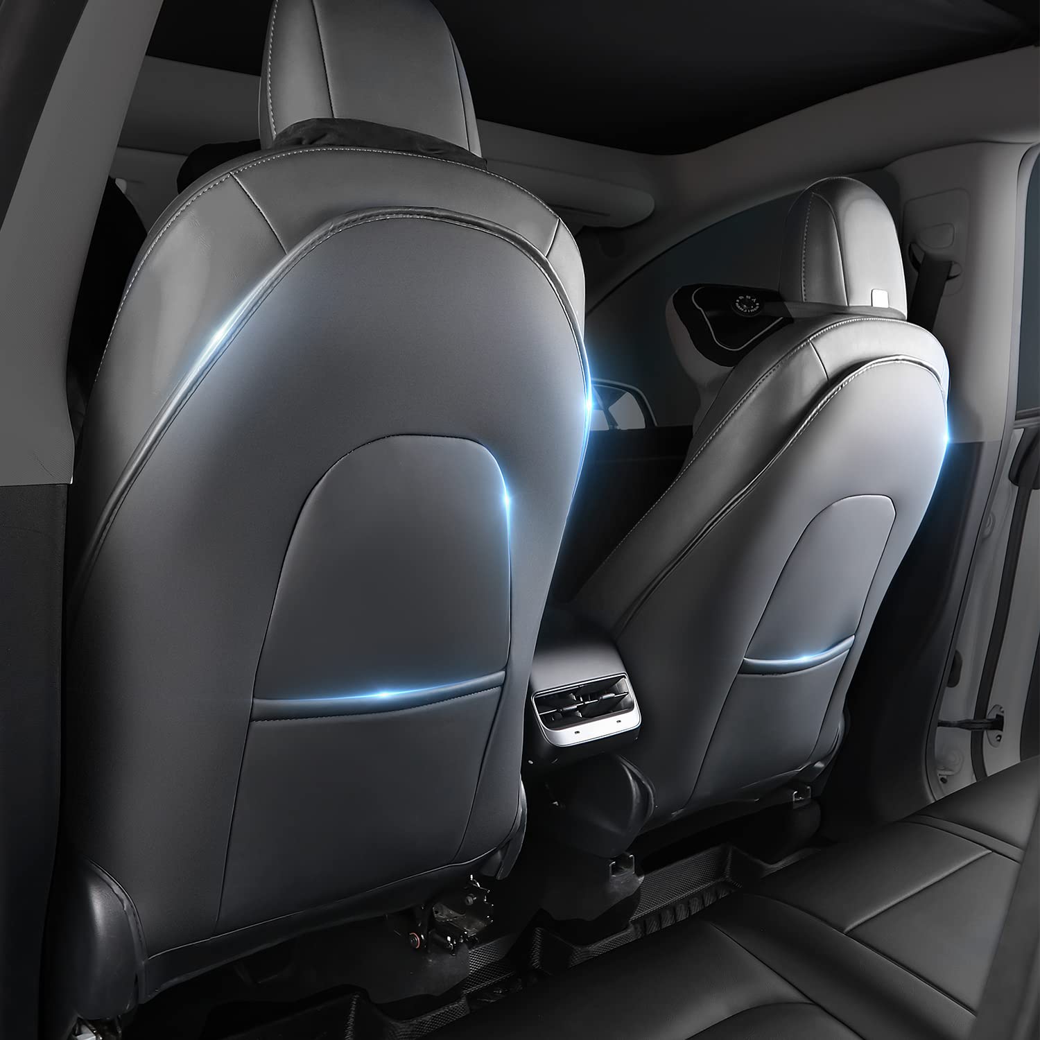 Gelivable Sitzschoner Kindersitz Rückenlehne Seat Kick Protector für Tesla Model Y 3 X S, Wasserdicht und Pflegeleicht, Schwarz 2 Stück 2022 2023 2024 von Gelivable