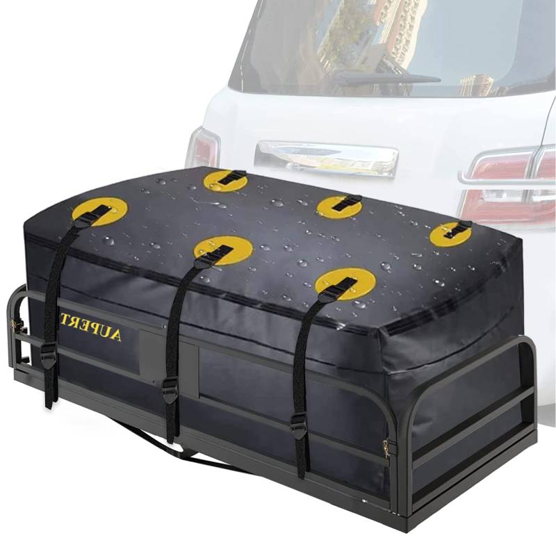 Auto Heckbox Gepäckträgertasche, 580 Liter (20.5 Kubikfuß) Faltbare dachbox mit 6 strapazierfähigen Gurten, Wasserdicht Transporttasche für alle Autos, 152x61x61CM von GelldG