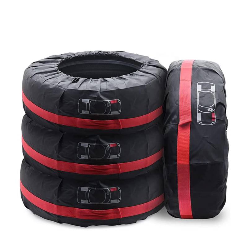 Geloo Reifentaschen Set 18-22 Zoll 4 Stück Reifenaufbewahrung Wasserdicht Winterreifen Sommerreifen Reifenschutzhülle für Sauberer Transport und Lagerung (Durchmesser 80 cm) von Geloo