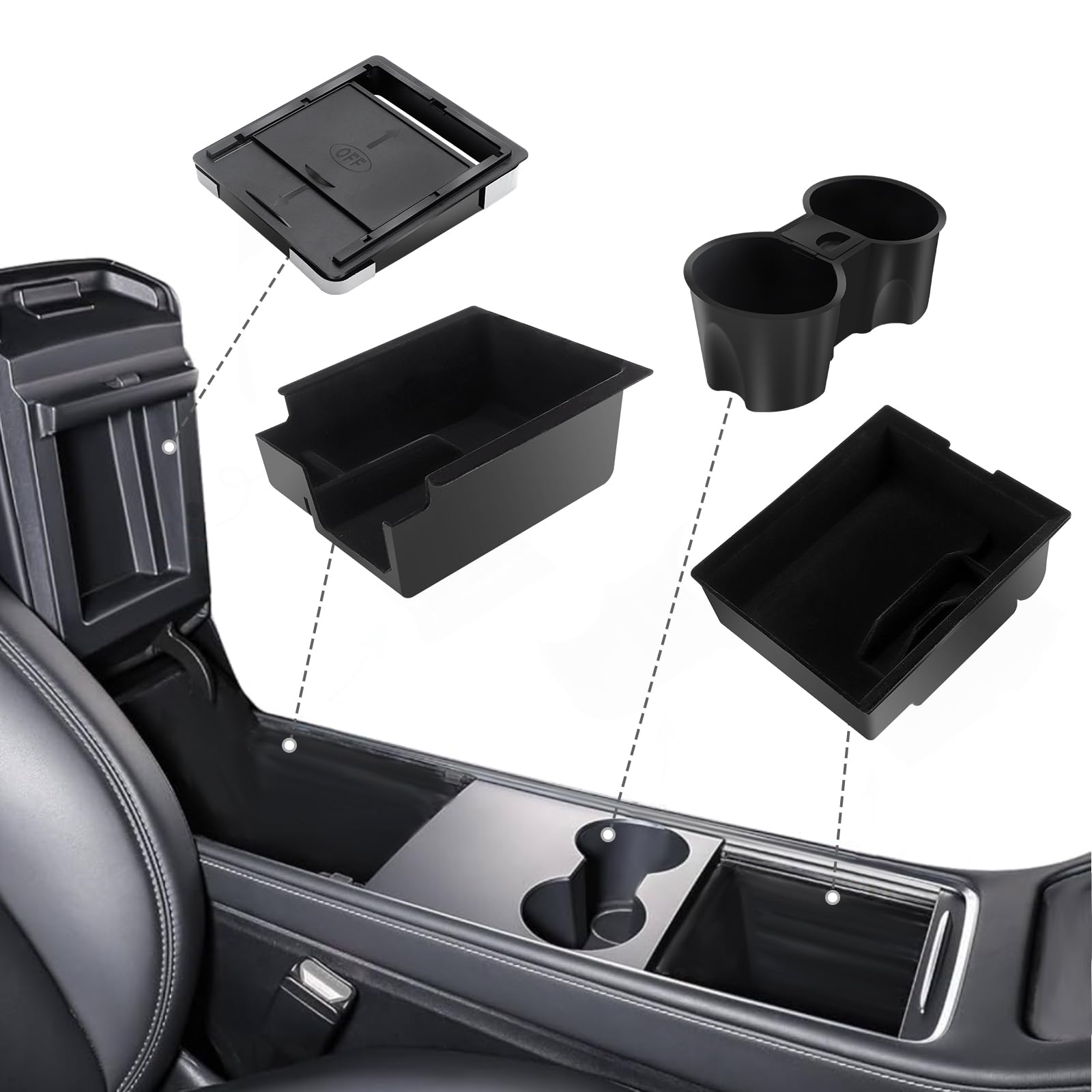 Geloo 4 Stück Mittelkonsole Organizer für Tesla Model Y 2021-2024 Mittelkonsolen Getränkehalter Armlehne Organizer Aufbewahrungsbox Versteckte Armlehnenablagebox für Model 3 2021-2023 Geloo 4 Stück Mittelkonsole Organizer für Tesla Model Y 2021-2024 Mittelkonsolen Getränkehalter Armlehne Organizer Aufbewahrungsbox Versteckte Armlehnenablagebox für Model 3 2021-2023 von Geloo