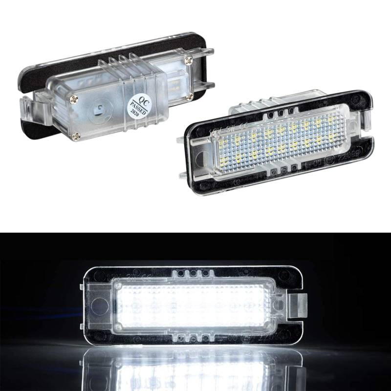 OZ-LAMPE LED Kennzeichenbeleuchtung für V-W Polo 9N 6R Passat 3C B6 CC GOLF4 GOLF5 GOLF6 GOLF7 Lupo Scirocco Phaeton NEW Beetle, Kennzeichenleuchten für Porsche 718 Boxster Cayman 911 Panamera Macan von OZ-LAMPE