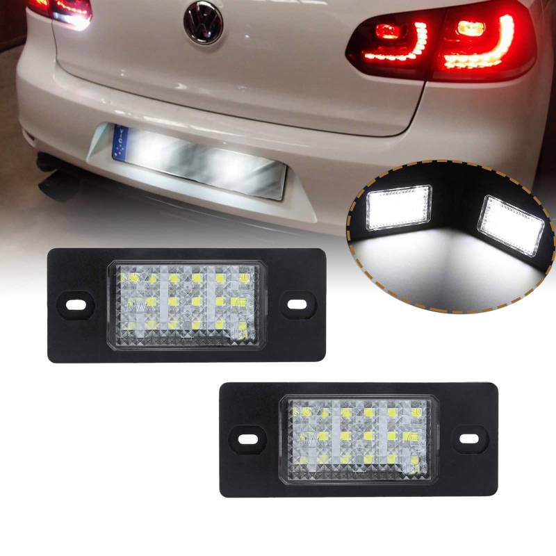 OZ-LAMPE LED Kennzeichenbeleuchtung für V-W GOLF5 Variant Passat 3bg Tiguan Touareg Bora Limousine/Variant, LED Kennzeichenleuchten für Sko-da Fabia 1 Stufenheck Pors-che Cayenne 1 von OZ-LAMPE