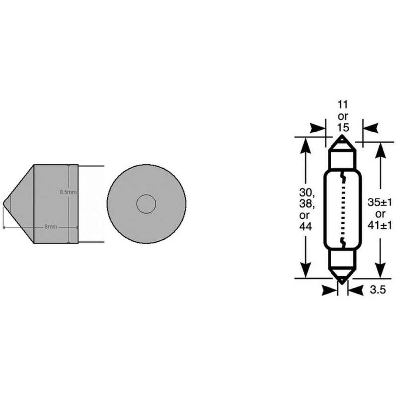 SCATOLA 10 PEZZI LAMPADINE GE C21W 12V 21W SV8,5/8 von GE