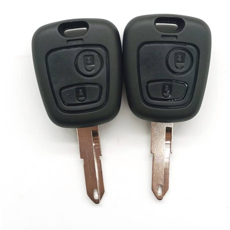2 Sätze 2 Tasten Autoschlüssel Gehäuse Schlüsselgehäuse Neu passend für Peugeot 206 207 306 307 406 407- Auto Schlüsselgehäuse Pilot Autoschlüssel von Generic