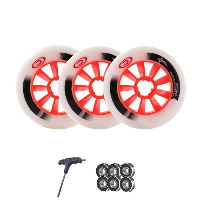 2 Stück/3er Pack 90 mm 100 mm 110 mm 125 mm Geschwindigkeit Inline Skate Rollen Rollschuh Skating Räder Outdoor Indoor Professionelles Training 85A Rennrad mit ABEC 9 Lagern von Generic