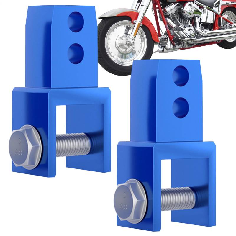 2 Stück Motorrad Stoßdämpferhalter Set - Robuste Aluminium Steigrohradapter | Gabelhebe-Kit mit Hardware - Verstellbare Verbesserungshalterungen für, H von Generic