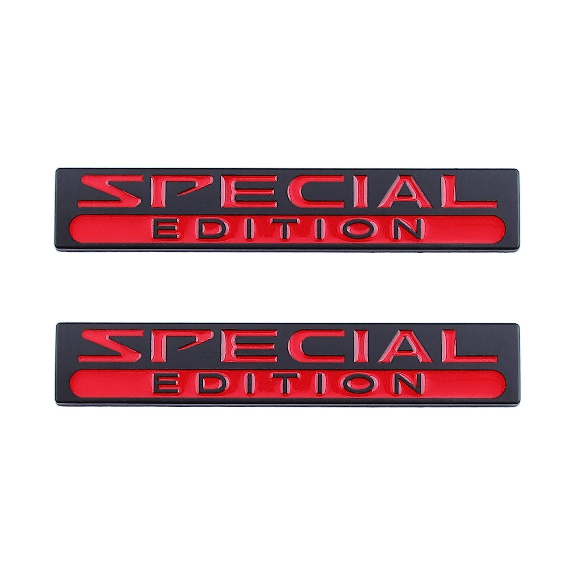 2 Stück Special Edition Emblem passend für Auto Kofferraum Auto Aufkleber Seite Aufkleber (schwarz rot) von Generic