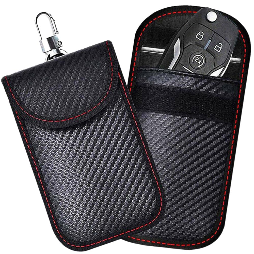 2 Stücke Auto Schlüssel Keyless Go Schutz RFID Funk Blocker Tasche Etui Hülle Carbon - Geeignet Zur Aufbewahrung von Schlüsseln von Generic