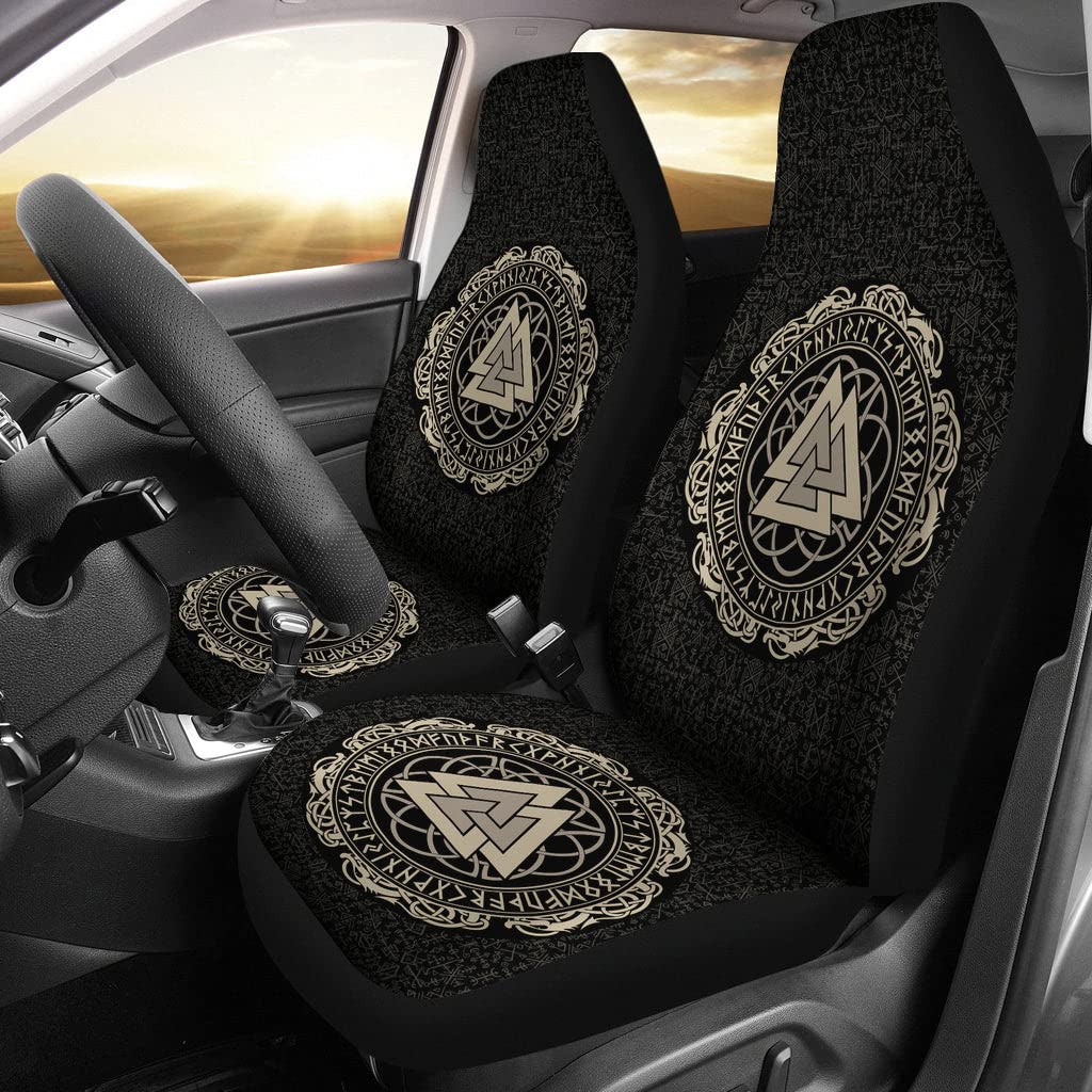 2 Stücke Auto-Zubehör Wikinger Valknut Runensymbol Nordische Mythologie Wikinger Runen Triquetra Sitzbezug Auto Vordersitze Universell Passende Schonbezüge Autoauflage Für Lastwagen, Wohnmobil 2 Stücke Auto-Zubehör Wikinger Valknut Runensymbol Nordische Mythologie Wikinger Runen Triquetra Sitzbezug Auto Vordersitze Universell Passende Schonbezüge Autoauflage Für Lastwagen, Wohnmobil von Generic