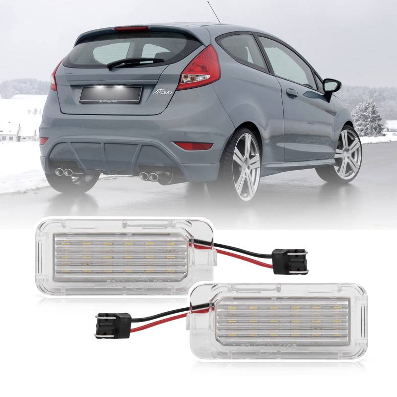 2x LED Kennzeichenbeleuchtung kompatibel mit F-ord Mondeo MK4 IV 4 Focus MK2 MK3 Fiesta Kuga Galaxy S-Max Grand C-Max B-Max Ecosport von Generic