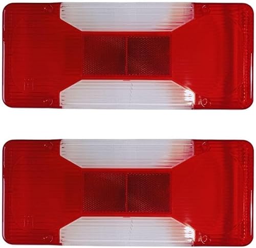 2 x Rücklichtglas Rückleuchtenglas Heckleuchtenglas für IVECO DAILY 2006-2023 Pritsche E-MARK Rot Weiß von Generic
