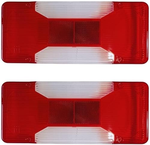 2 x Rücklichtglas Rückleuchtenglas Heckleuchtenglas für IVECO DAILY 2006-2023 Pritsche E-MARK Rot Weiß von Generic