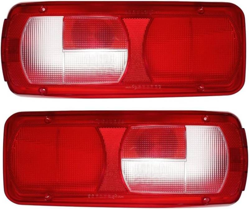 2 x Rücklichtglas Rückleuchtenglas Lichtscheibe Glas Rückleuchten Heckleuchten für DAF XF,DAF CF,DAF LF Anhänger LKW E-MARK Rot Weiß von Generic