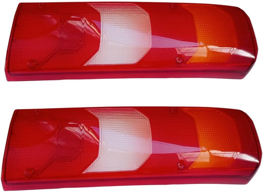 2 x Rücklichtglas Rückleuchtenglas Lichtscheibe Glas Rückleuchten Heckleuchten für Mercedes Actros MP4 LKW Anhänger E-MARK Rot Weiß Gelb von Generic