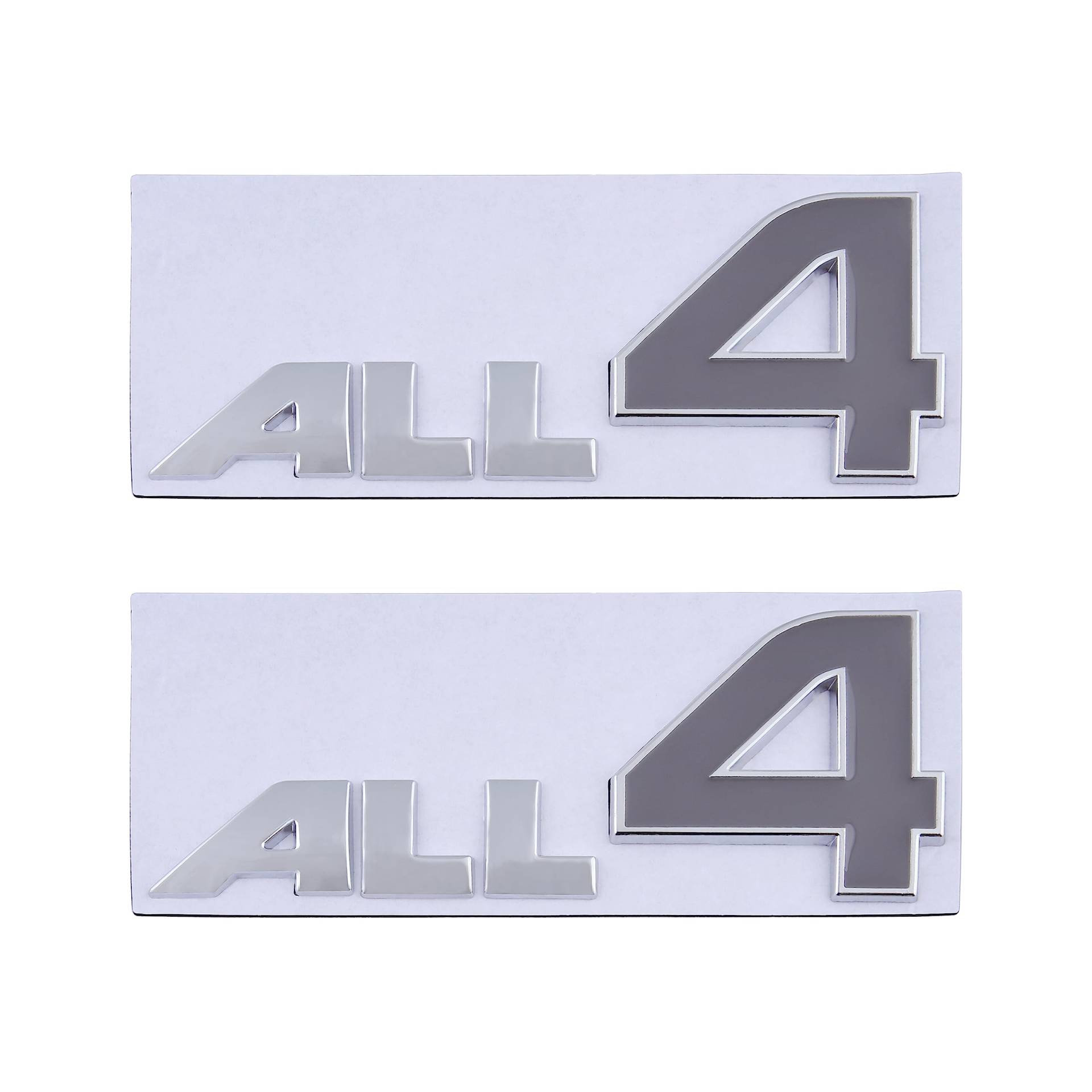 2Pcs ALL4 Emblem Auto Abzeichen Aufkleber Aufkleber Ersatz für Auto Moto Logo (Silbergrau) von Generic
