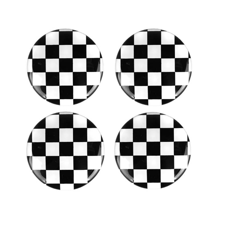 4 Stück 52 mm Union Jack UK Flagge Stil Rad Mitte Nabendeckel Abdeckungen Kariertes Emblem Abzeichen Aufkleber Aufkleber kompatibel mit Mini Cooper JCW One PJ07 (kariert, Epoxid-Aufkleber-Stil) von Generic