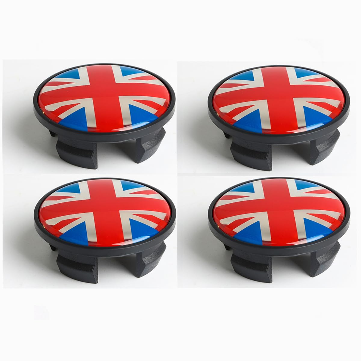 4 Stück 52 mm Union Jack UK Flagge Stil Rad Mitte Nabendeckel Abdeckungen Kariertes Emblem Abzeichen Aufkleber kompatibel mit Mini Cooper JCW One PJ07 (UK Union Jack, ABS Cap Style) von Generic