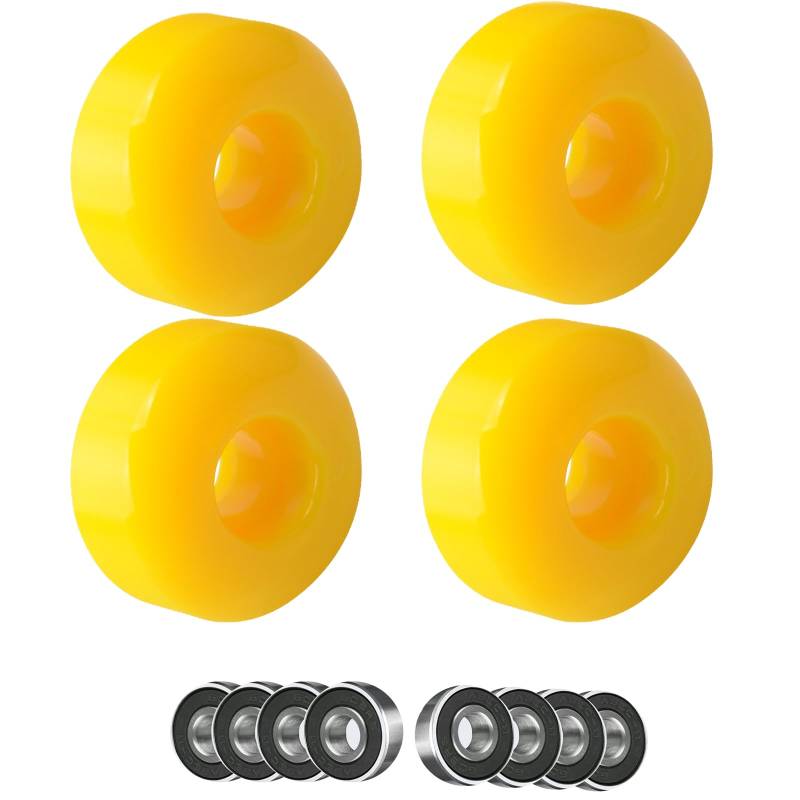 4er Pack 52 mm Skateboard Räder und Kugellager Set 95A harte Räder für Street Skateboard Tricks Cruiser Street Skating Cruising von Generic