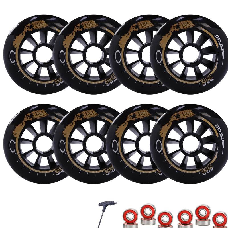 6er Pack 8er Pack Pro Inline Skate Ersatzrollen 110 mm 100 mm 90 mm 85A Inline Speed Skate Rollen mit Lagern erhöhte Geschwindigkeit und Griffigkeit (100 mm 8) von Generic
